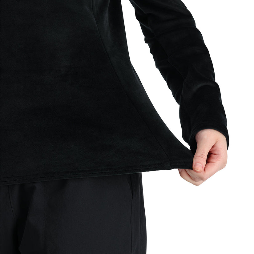 Womens Shimmer Bug Half Zip - Black