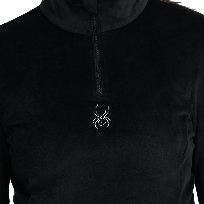 Womens Shimmer Bug Half Zip - Black