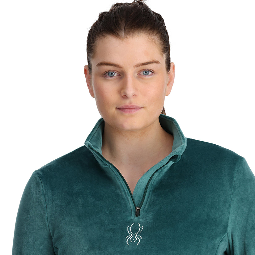 Womens Shimmer Bug Half Zip - Cypress Green