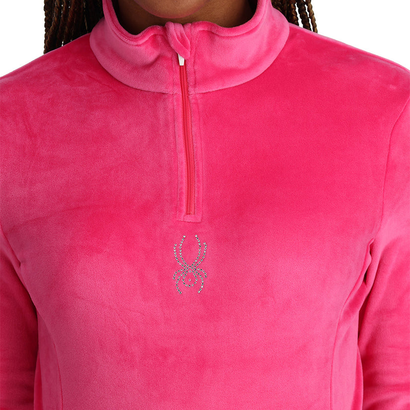 Womens Shimmer Bug Half Zip - Pink