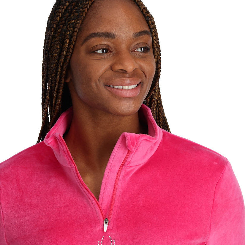 Womens Shimmer Bug Half Zip - Pink